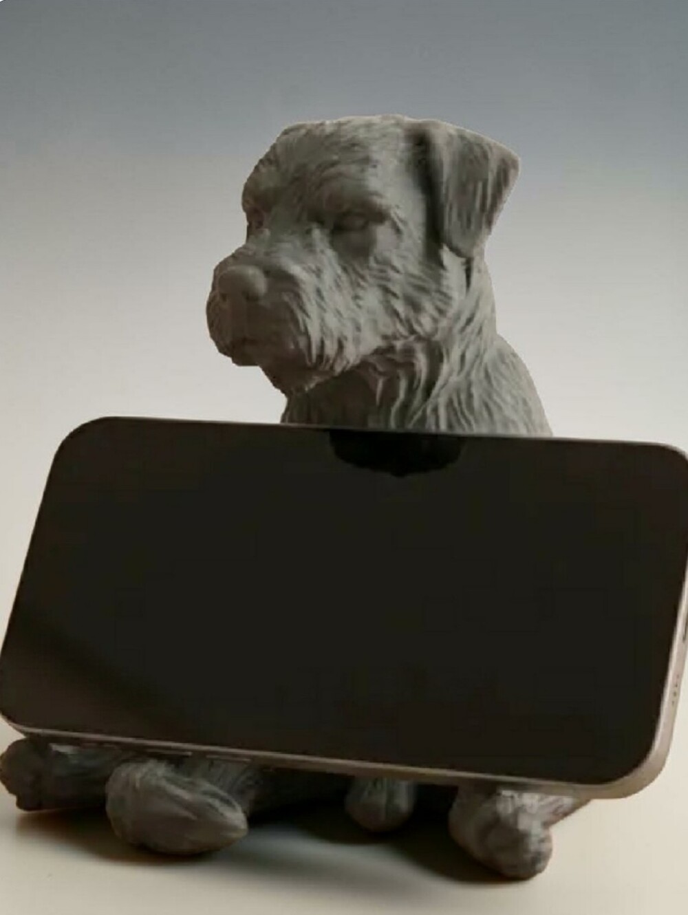 Hand Crafted Schnauzer Dog Phone Holder NWT!